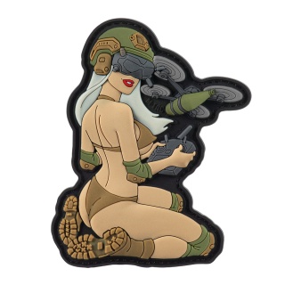 M-TAC Naszywka na rzep Morale Patch Tactical Girl #6 White Coyote Olive V2 PVC