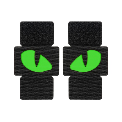 M-TAC Naszywka na rzep Tiger Eyes Laser Cut PAIR Black Green GID