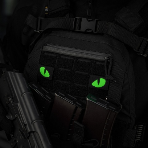 M-TAC Naszywka na rzep Tiger Eyes Laser Cut Molle para Black Green GID