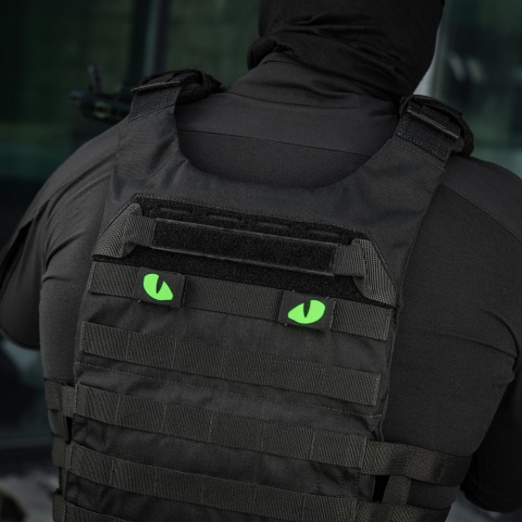 M-TAC Naszywka na rzep Tiger Eyes Laser Cut Molle para Black Green GID