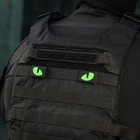 M-TAC Naszywka na rzep Tiger Eyes Laser Cut Molle para Black Green GID