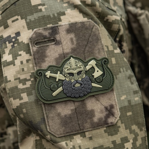 M-TAC Naszywka na rzep Vikings Drakkar Black Olive