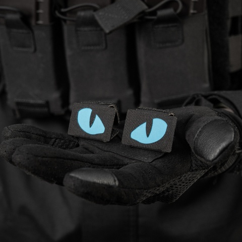 M-TAC Naszywka na rzep Tiger Eyes Laser Cut PAIR Black Blue GID