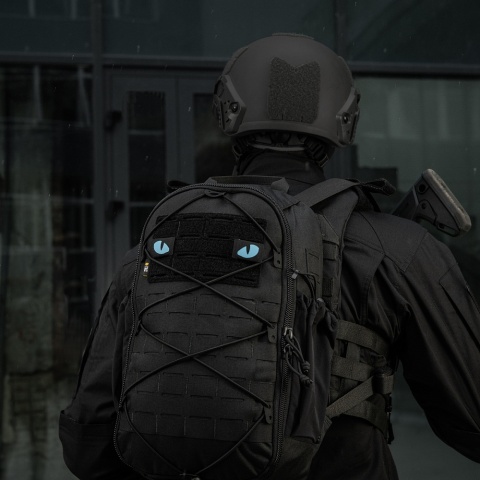 M-TAC Naszywka na rzep Tiger Eyes Laser Cut PAIR Black Blue GID