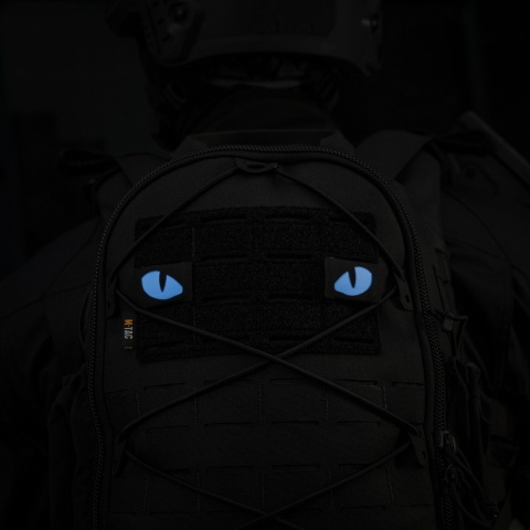 M-TAC Naszywka na rzep Tiger Eyes Laser Cut PAIR Black Blue GID