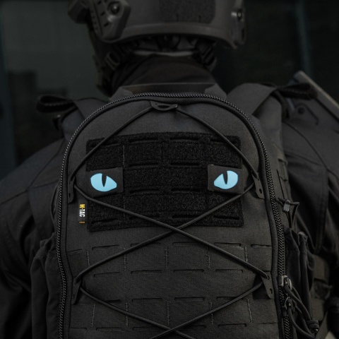 M-TAC Naszywka na rzep Tiger Eyes Laser Cut PAIR Black Blue GID
