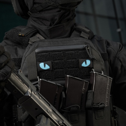 M-TAC Naszywka na rzep Tiger Eyes Laser Cut PAIR Black Blue GID