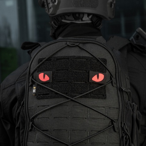 M-TAC Naszywka na rzep Tiger Eyes Laser Cut PAIR Black Red GID