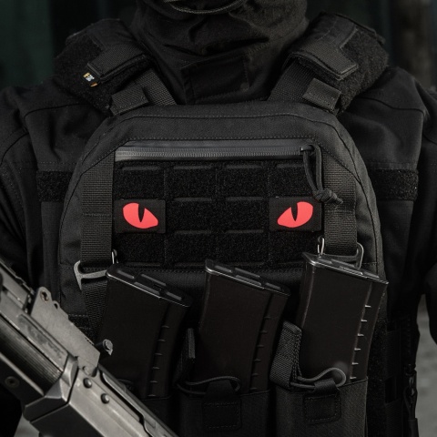 M-TAC Naszywka na rzep Tiger Eyes Laser Cut PAIR Black Red GID