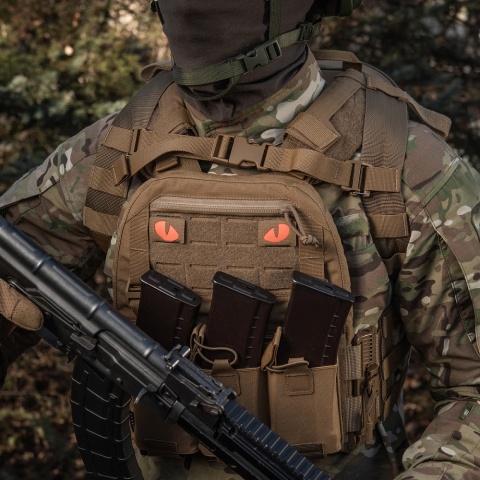 M-TAC Naszywka na rzep Tiger Eyes Laser Cut PAIR Coyote Red GID