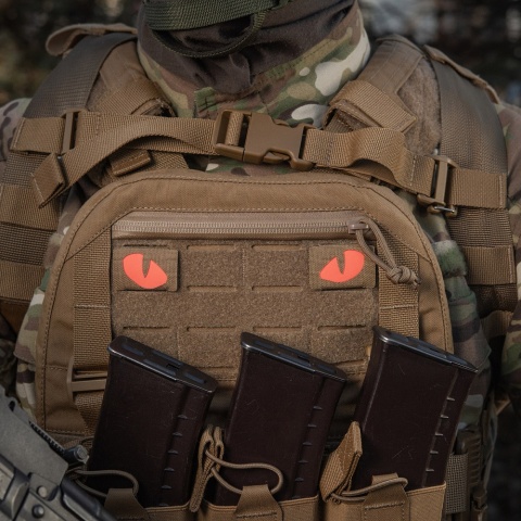 M-TAC Naszywka na rzep Tiger Eyes Laser Cut PAIR Coyote Red GID