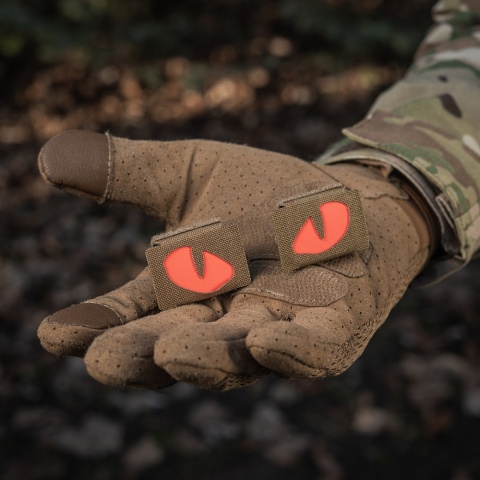 M-TAC Naszywka na rzep Tiger Eyes Laser Cut PAIR Coyote Red GID