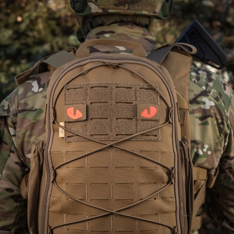 M-TAC Naszywka na rzep Tiger Eyes Laser Cut PAIR Coyote Red GID