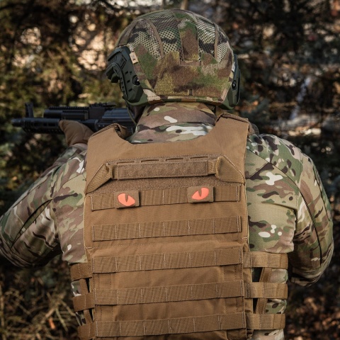 M-TAC Naszywka na rzep Tiger Eyes Laser Cut PAIR Coyote Red GID