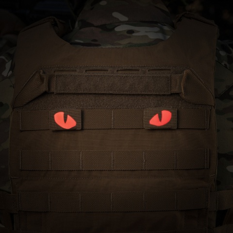 M-TAC Naszywka na rzep Tiger Eyes Laser Cut PAIR Coyote Red GID