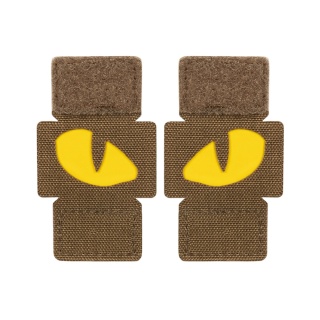 M-TAC Naszywka na rzep Tiger Eyes Laser Cut PAIR Coyote Yellow GID