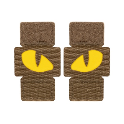 M-TAC Naszywka na rzep Tiger Eyes Laser Cut PAIR Coyote Yellow GID