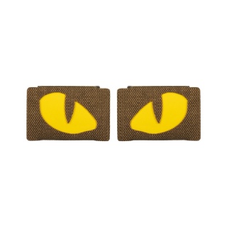M-TAC Naszywka na rzep Tiger Eyes Laser Cut PAIR Coyote Yellow GID
