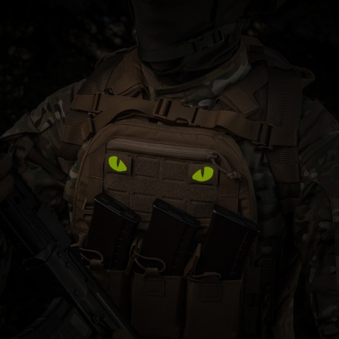 M-TAC Naszywka na rzep Tiger Eyes Laser Cut PAIR Coyote Yellow GID