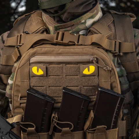 M-TAC Naszywka na rzep Tiger Eyes Laser Cut PAIR Coyote Yellow GID