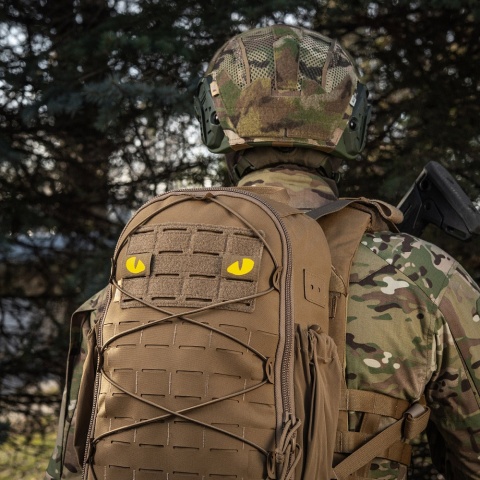 M-TAC Naszywka na rzep Tiger Eyes Laser Cut PAIR Coyote Yellow GID