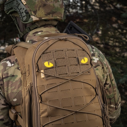 M-TAC Naszywka na rzep Tiger Eyes Laser Cut PAIR Coyote Yellow GID