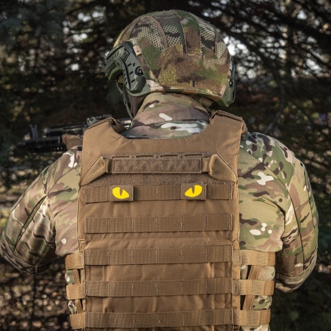 M-TAC Naszywka na rzep Tiger Eyes Laser Cut PAIR Coyote Yellow GID