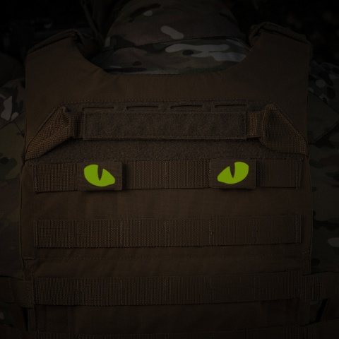 M-TAC Naszywka na rzep Tiger Eyes Laser Cut PAIR Coyote Yellow GID