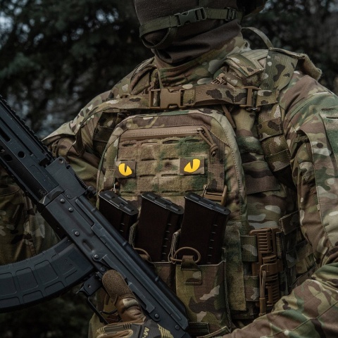 M-TAC Naszywka na rzep Tiger Eyes Laser Cut PAIR MultiCam Yellow GID