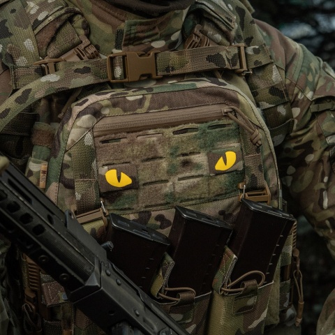 M-TAC Naszywka na rzep Tiger Eyes Laser Cut PAIR MultiCam Yellow GID