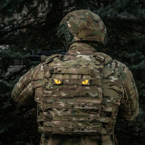M-TAC Naszywka na rzep Tiger Eyes Laser Cut PAIR MultiCam Yellow GID