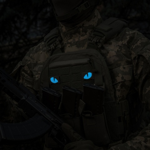 M-TAC Naszywka na rzep Tiger Eyes Laser Cut PAIR Ranger Green Blue GID