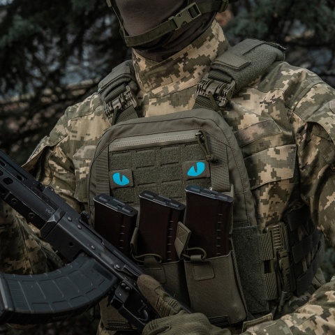 M-TAC Naszywka na rzep Tiger Eyes Laser Cut PAIR Ranger Green Blue GID