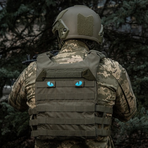 M-TAC Naszywka na rzep Tiger Eyes Laser Cut PAIR Ranger Green Blue GID