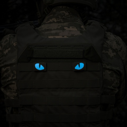 M-TAC Naszywka na rzep Tiger Eyes Laser Cut PAIR Ranger Green Blue GID