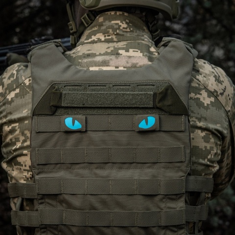 M-TAC Naszywka na rzep Tiger Eyes Laser Cut PAIR Ranger Green Blue GID