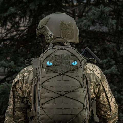 M-TAC Naszywka na rzep Tiger Eyes Laser Cut PAIR Ranger Green Blue GID
