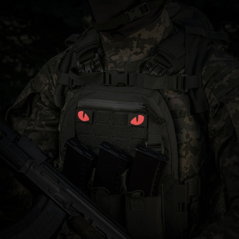 M-TAC Naszywka na rzep Tiger Eyes Laser Cut PAIR Ranger Green Red GID