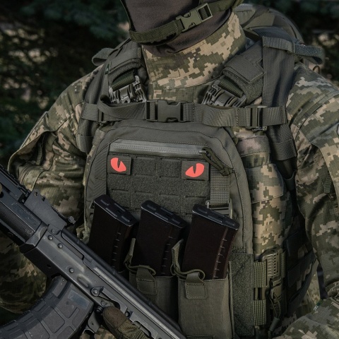 M-TAC Naszywka na rzep Tiger Eyes Laser Cut PAIR Ranger Green Red GID