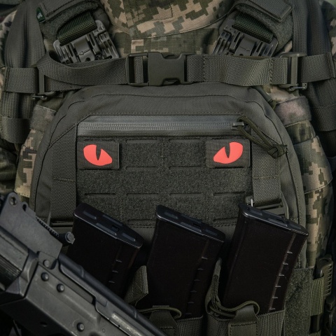 M-TAC Naszywka na rzep Tiger Eyes Laser Cut PAIR Ranger Green Red GID