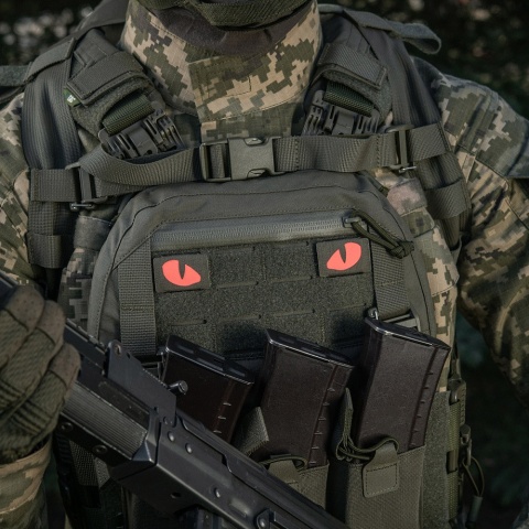 M-TAC Naszywka na rzep Tiger Eyes Laser Cut PAIR Ranger Green Red GID