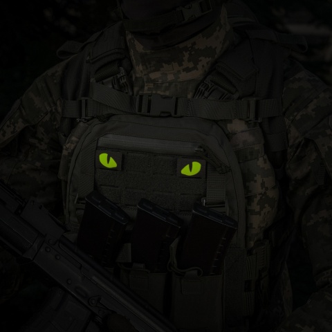 M-TAC Naszywka na rzep Tiger Eyes Laser Cut PAIR Ranger Green Yellow GID