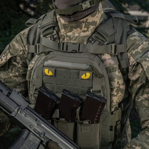 M-TAC Naszywka na rzep Tiger Eyes Laser Cut PAIR Ranger Green Yellow GID