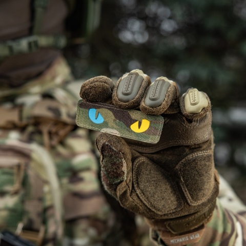 M-TAC Naszywka na rzep Cat Eyes Laser Cut MultiCam® Yellow Blue GID