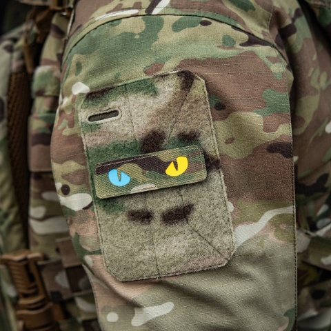 M-TAC Naszywka na rzep Cat Eyes Laser Cut MultiCam® Yellow Blue GID