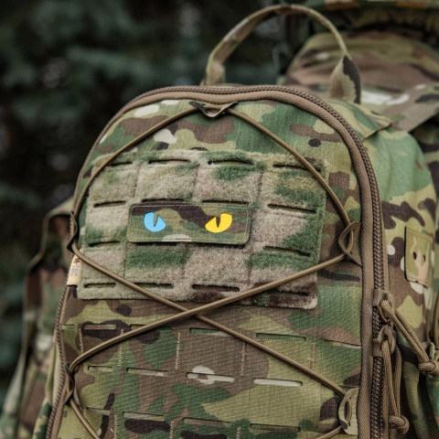 M-TAC Naszywka na rzep Cat Eyes Laser Cut MultiCam® Yellow Blue GID
