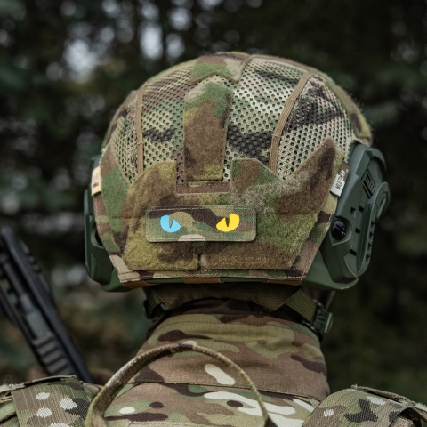 M-TAC Naszywka na rzep Cat Eyes Laser Cut MultiCam® Yellow Blue GID