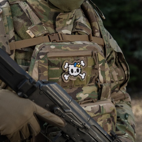 M-TAC Naszywka na rzep Kitty Haftowana White MultiCam®