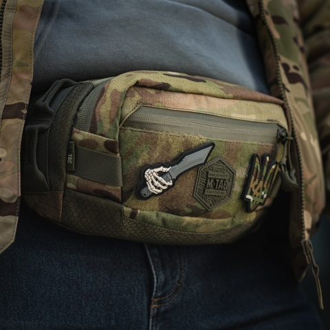 M-TAC Naszywka na rzep Skeleton Knife PVC Grey