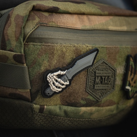 M-TAC Naszywka na rzep Skeleton Knife PVC Grey